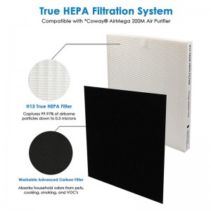 HEPA and carbon Filters for Coway AP-1512HH-FP and Airmega 200M Air Purifier