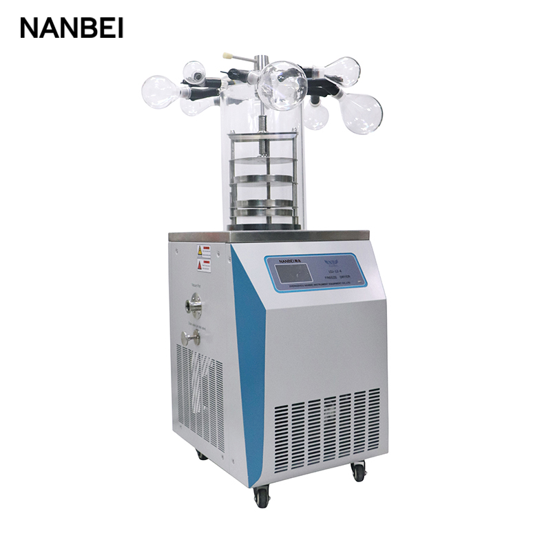 Lab -60℃ Vacuum Freeze Dryer Lyophilizer Multi-Manifolds Freezing Drying  Machine