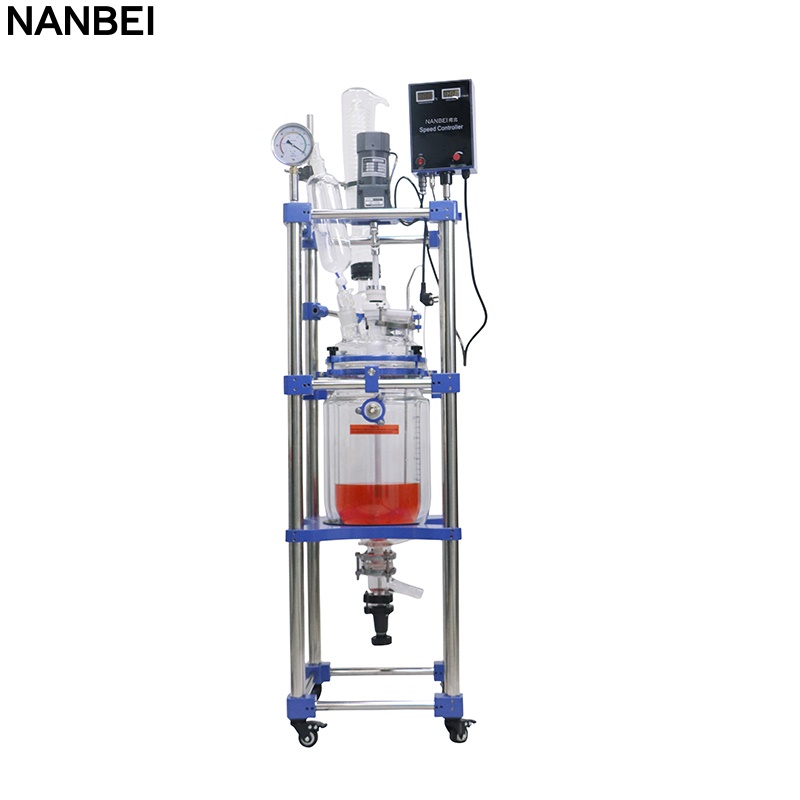 10L double layer jacketed glass reactor