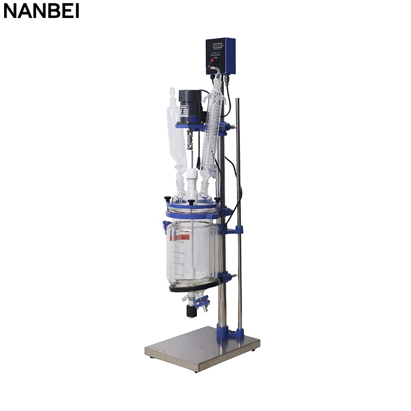 1-5L double layer jacketed glass reactor1