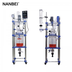 50L double layer jacketed glass reactor