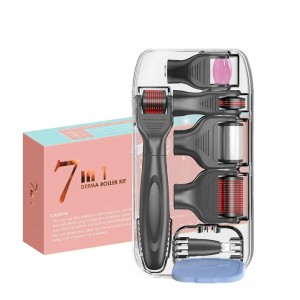 Hot Sale Derma Roller Beard Roller Ice Roller Jade Roller 7 in 1 kits For Face & Body & Beard & Hair Care 540 Titanium Micro Needle 0.25mm kit