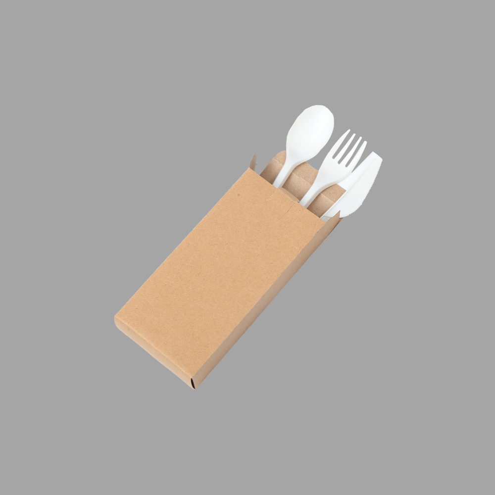 Sustainable product eco-friendly renewable compostable 1 set CPLA cutlery portable spoon knife fork for taking out party or daily use