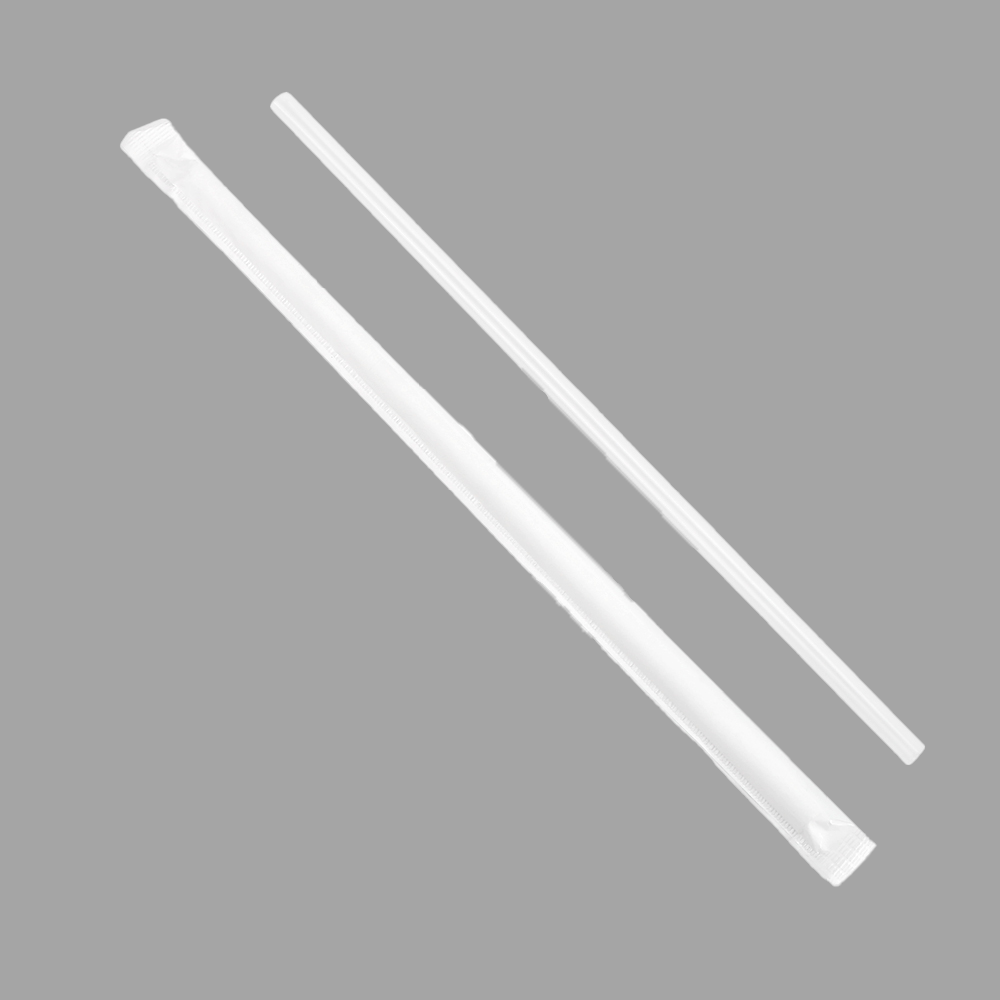 Wholesale QH-ST-7 Φ7 x 250 mm PLA drinking straw in bulk package.  Manufacturer and Supplier