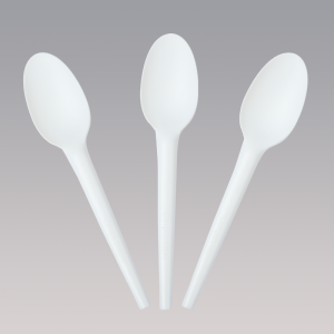 Wholesale Compostable Spoons - SY-16-SP 6.5inch/165mm white CPLA spoon in bulk package – Quanhua