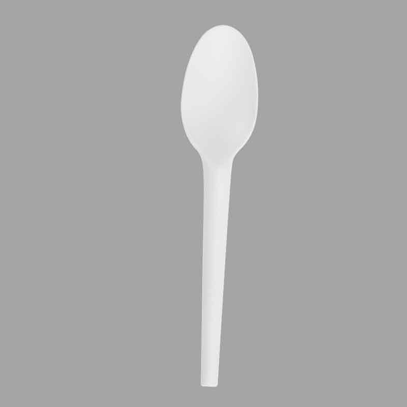 SY-16-SP 6.5inch/165mm white CPLA spoon in bulk package