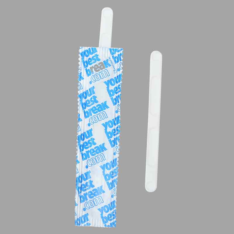 Quanhua SY-24-CS-I, Individually wrapped CPLA coffee stirrer for hot drinks cocktail coffee Disposable ECO friendly high quality coffee stirrer.