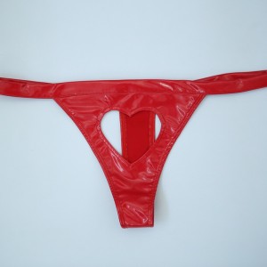 Charm 2020 sexy women’s briefs mirror pvc bright knee underwear imitation latex T pants briefs