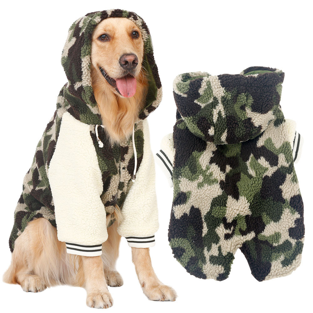 Chinese Professional Puppy Winter Clothing - Big Dog Camouflage Clothes Golden Retriever Labrador Samoye Dog Husky Large Dog Padded Coat Pet Spring and Autumn Coat – MiaSein