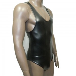 Waterproof Latex Spandex Men’s One-piece Swimsuit Corset Vest Tights