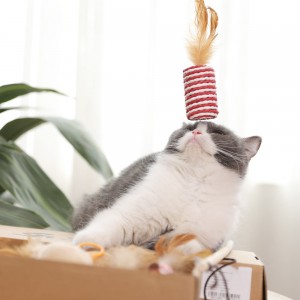 Cat Stick Feather Bell Simulation Mouse Kitten Fight Cat Stick Combination Kitten Cat Grinding Teeth Tease Cat Toy Set
