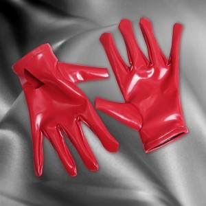 Latex Short Gloves Maid Stage Wear Pu Leather Gloves