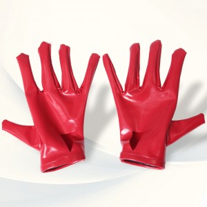 Latex Short Gloves Maid Stage Wear Pu Leather Gloves