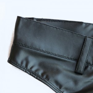 Sexy Men’s Triangle T crotch Pu Leather Shorts Men’s Briefs