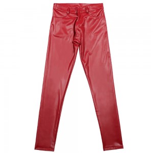 Latex pu leather trousers for men’s trousers sell stage trousers and skinny jeans