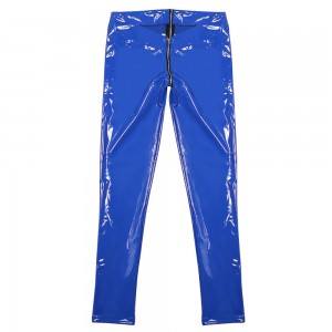 Tight pu leather pants women’s low waist sexy stage feet pants