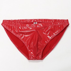 Charm hot-selling latex sexy taste underwear men’s patent leather bright latex briefs tights