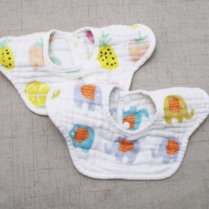 Factory wholesale Baby Head Protection Cushion - Baby Bib Cotton 8-layer Gauze Saliva Towel Newborn Anti-spitting Milk 360-degree Rotatable Baby Petal Bib – MiaSein