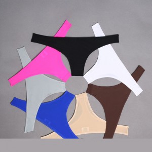 Women’s see-through ice silk underwear sports briefs T-shaped low-rise triangle underwear