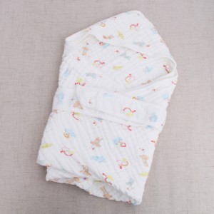 Fast delivery Baby Carriage Rain Cover Cartoon - Six Layers of Hooded Gauze Bath Towels Baby Cotton Yarn Wrapped by Newborns Summer Spring and Autumn Swaddling Cotton Blanket – MiaSein
