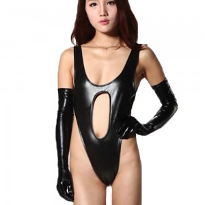 Fashion latex spandex swimming pool women’s tight-fitting one-piece bikini underwear swimsuit