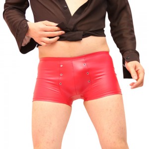In spring and sumn spring and summer, the new men’s sexy smooth watemer, the new men’s sexy smooth waterproof latex ammonia tight-fitting low-waist boxer shorts swimwear