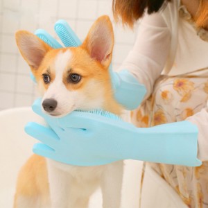 Dog Cat Bath Brush Large Dog Bath Rubbing Gloves