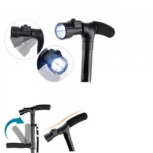 Folding Walking Stick with Lamp for The Elderly