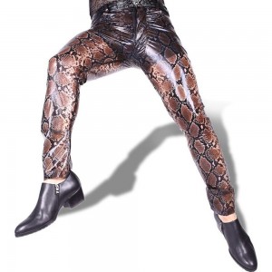 European and American manufacturers new latex pu leather pants sexy men’s straight pants