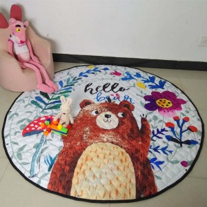 Cotton Circular Cartoon Carpet Children’s Toys Storage Floor Mat Environmental Protection Baby Crawling Pad