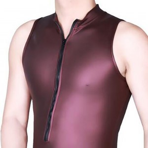 Men’s One-piece Underwear Fashion Sexy Tight-fitting Bottoming Shirt Sportsman Sleeveless High-neck Vest