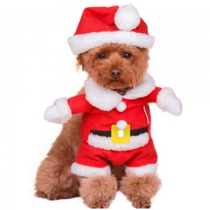 Pet Clothes Cosplay Dog Dressing into Santa Claus Teddy Dog Sweater in Autumn and Winter