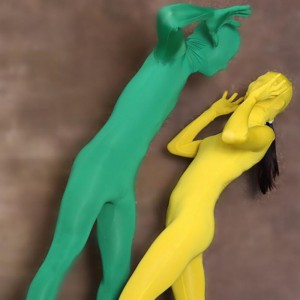 Full-coated full-body jumpsuit high-elastic Lycra couple bundle tights stage props show outfit