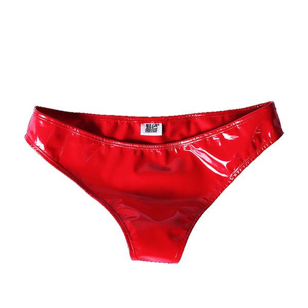 OEM/ODM China Mirror Spandex Latex Underpants - MEISE European and American Cross-border Spandex Latex Coat Low Waist Panties Sexy Narrow Crotch Bright Patent Leather Briefs – MiaSein
