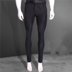 Lightning Pattern Trousers Men’s Feet Trousers Stretch High Stretch Casual Pants