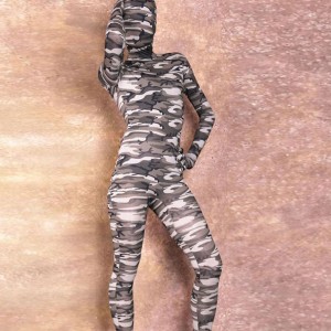 Pattern Lycra Full Covered Camouflage Body Shaper Bodysuit Stage Costume