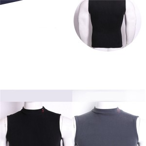 Sleeveless Plus Velvet Men’s Vest Casual Tight Round Neck Winter Solid Color Printed Cotton Bottoming Shirt