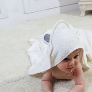 JollyJoey Infants and Children Thickened Bamboo Fiber Absorbent Cloak Cartoon Hooded Bath Blanket Can Be Worn Bath Towel