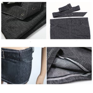 Sexy Ladies Denim Belt Shorts Mini Bag Hip Skirt
