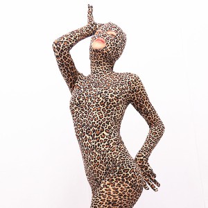 Sexy leopard-print stage full-coated corset tight-fitting film and television shooting game body-shaping jumpsuit