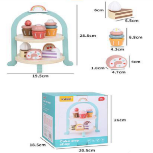 JollyJoey Simulation Cake Double Layer Dessert Rack Royal Afternoon Tea Kids Kitchen Toys