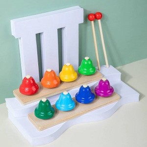 JollyJoey Wooden Hand Eight-tone Bell for Early Childhood Education Music Toys