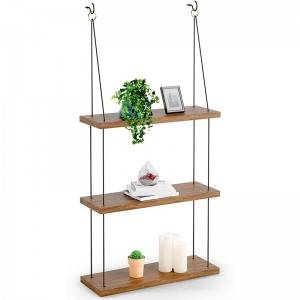 New Delivery for Wooden Office Wall Rack Wholesale - Floating mount Mounted Set Wood Wall hanging plant shelf Shelves for Living Room Bedroom Bathroom  – AJ UNION