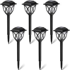 6 Pack Color Box Packed Solar Outdoor Pathway Landscape Lights with White Light