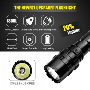 Super Bright Dural Waterproof Tactial Military LED Flashlight
