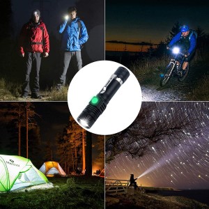 Aluminum Alloy Waterproof Rechargeable Flashlight with Clip