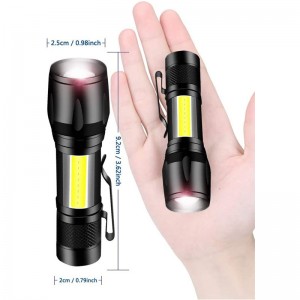 USB Rechargeable Mini COB Flash Light with Clip