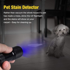 395nm 9 LED Mini UV LED Flashlight for Pet Stain Detector