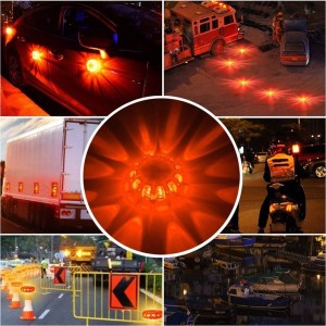 Battery Powered Magnetic Roadside Emergency Flashing LED Road Flares