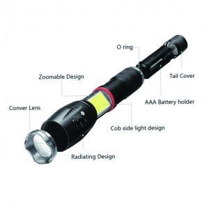 10W Waterproof Portable Tactical Magnetic COB Flashlight
